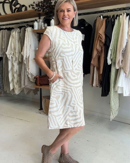 Nelia™ - Zomerjurk met ronde hals en mooie print