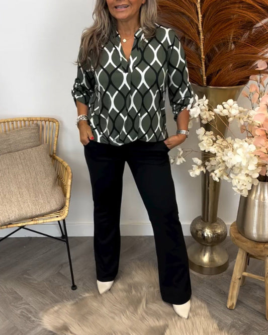 Noor – Blouse met Grafische Print