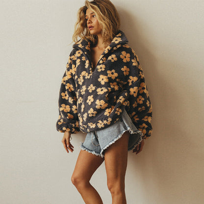 Daisy | Sherpa Boho Bloemen Trui