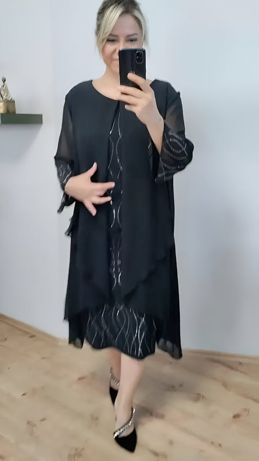 Claudia™ - Elegante elegante jurk met overlay