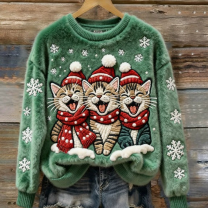 Saar – Trui met katten in kerstsfeer
