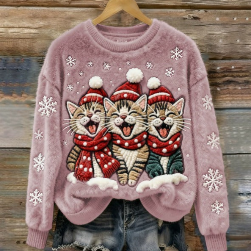 Saar – Trui met katten in kerstsfeer
