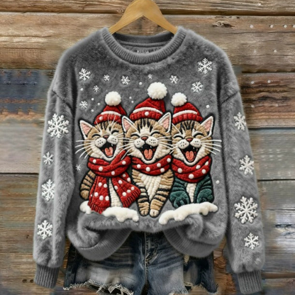 Saar – Trui met katten in kerstsfeer