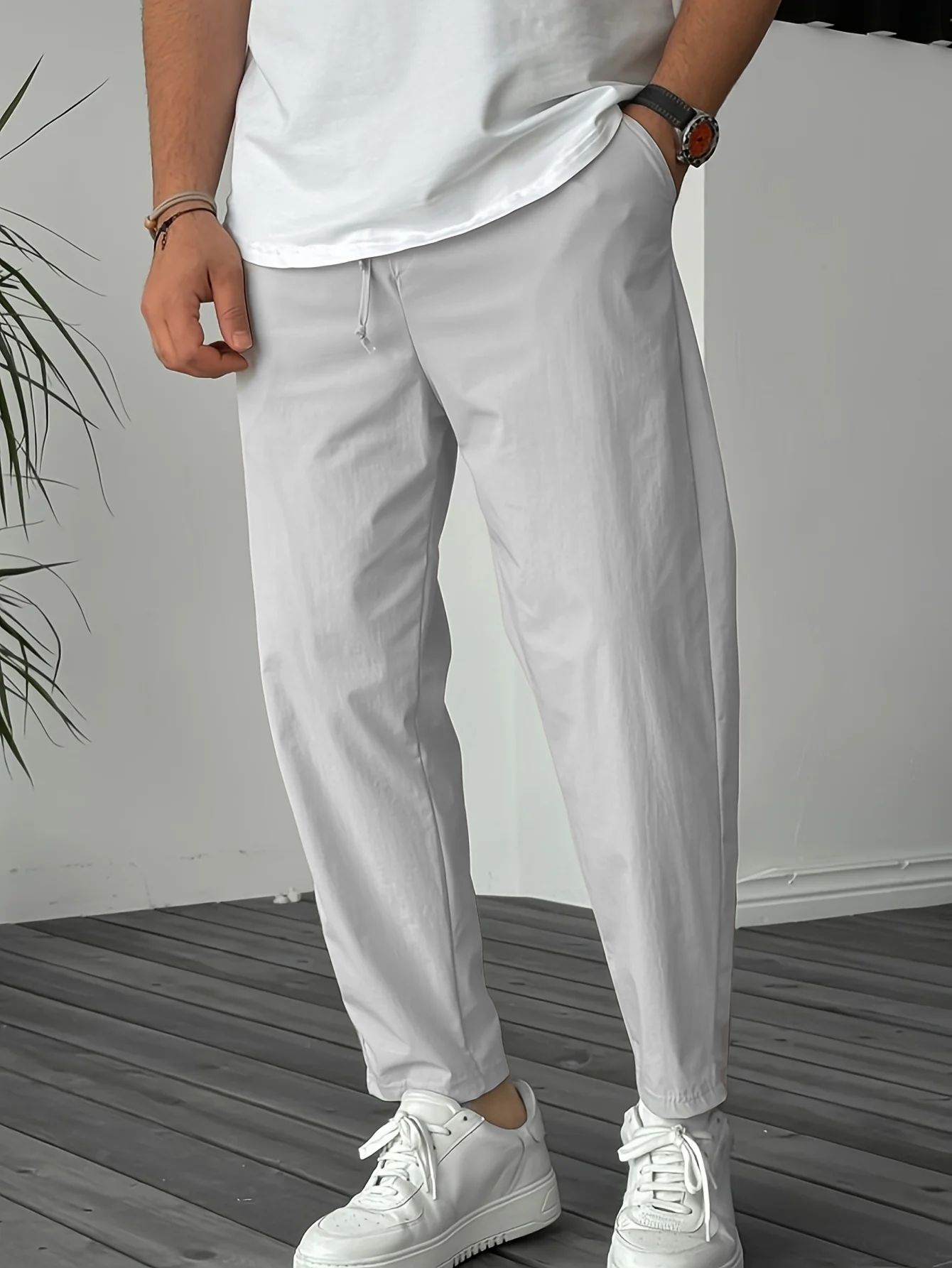 Essentiële Tapered broek met koord