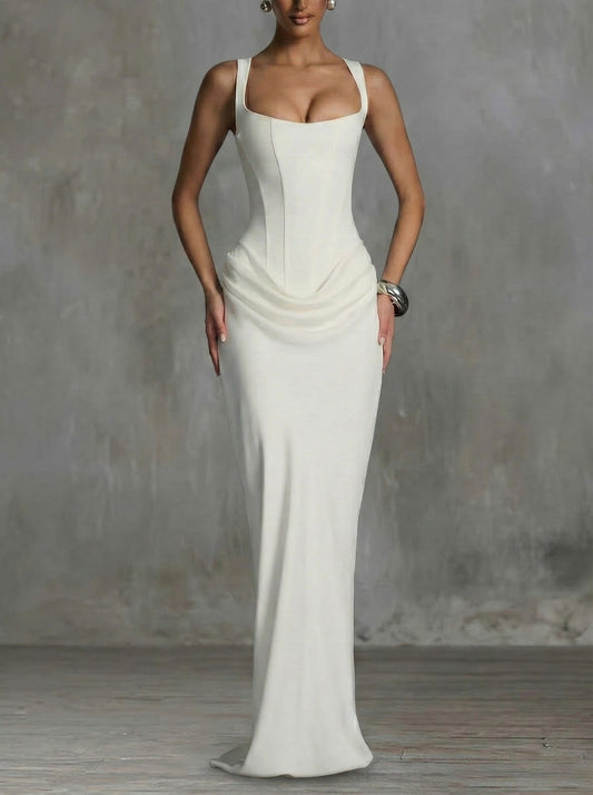 Leonor | Maxi-jurk met vierkante halslijn