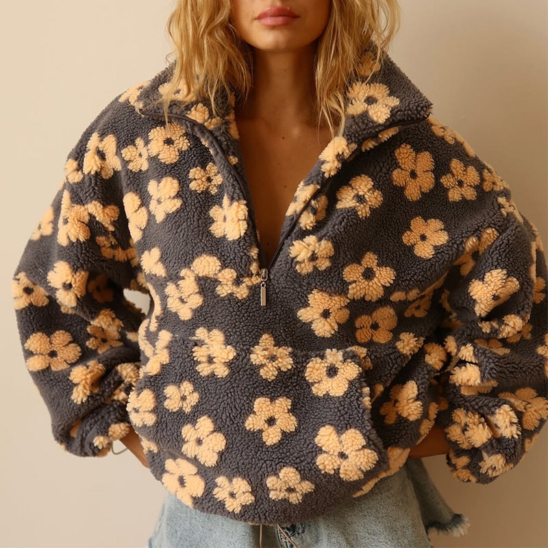 Daisy | Sherpa Boho Bloemen Trui