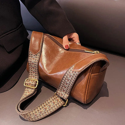 Muse™ | Chique vintage PU leren Boston handtas - modieuze crossbody