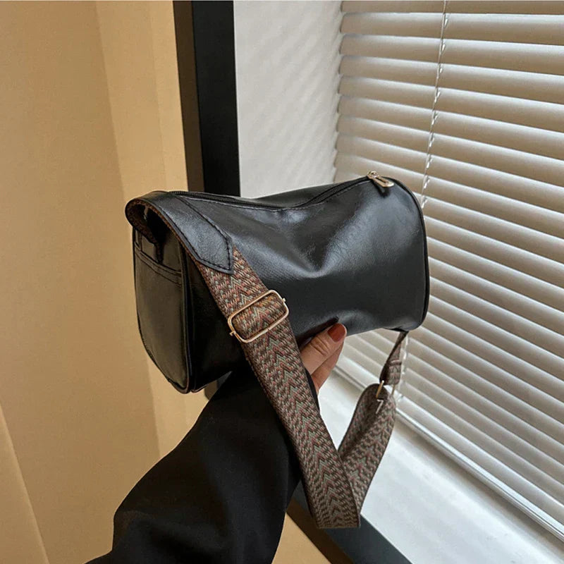 Muse™ | Chique vintage PU leren Boston handtas - modieuze crossbody