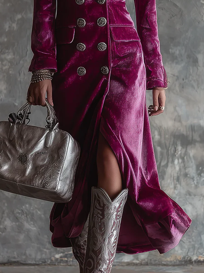 Vera™ | Fluwelen Blazer Maxi Jurk