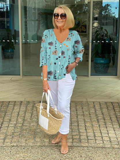 Dorothea - Elegante Bloemenblouse