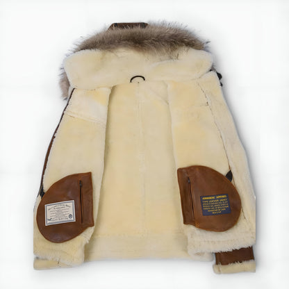 Aron™ | Bomberjack met capuchon van bont