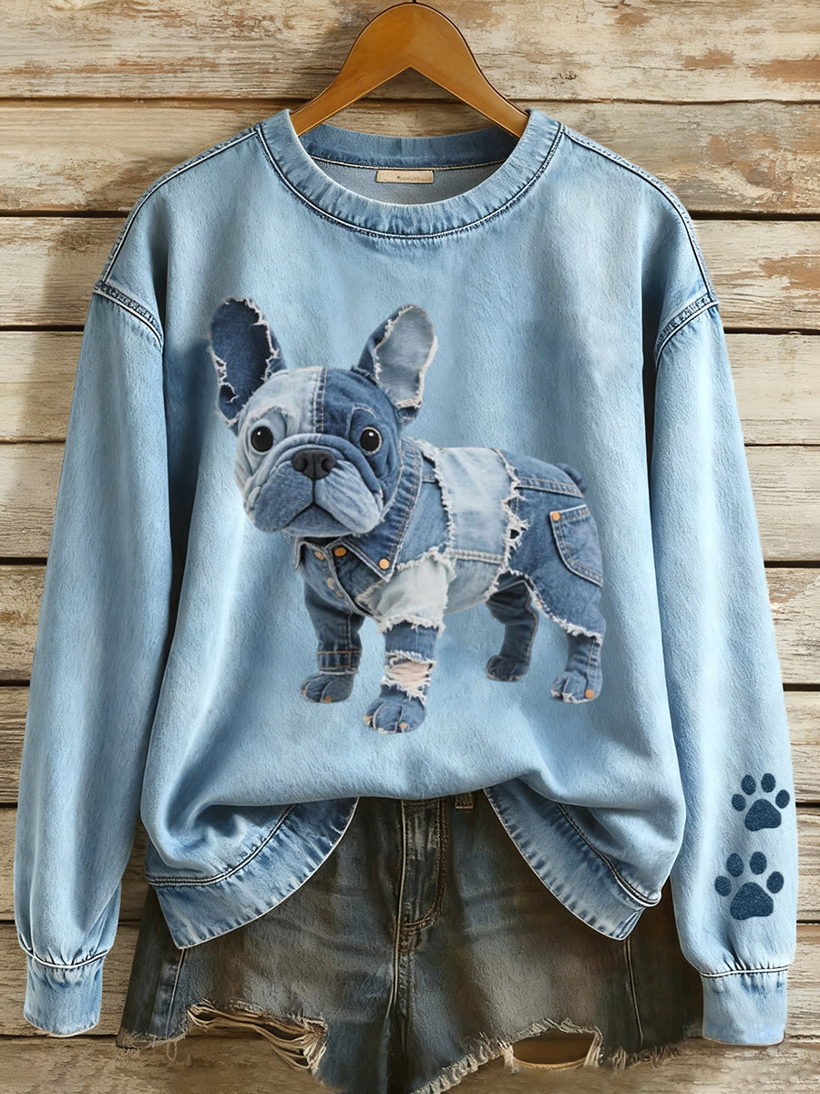 Vida - Patchwork Hoodie van Franse Bulldog voor Dames