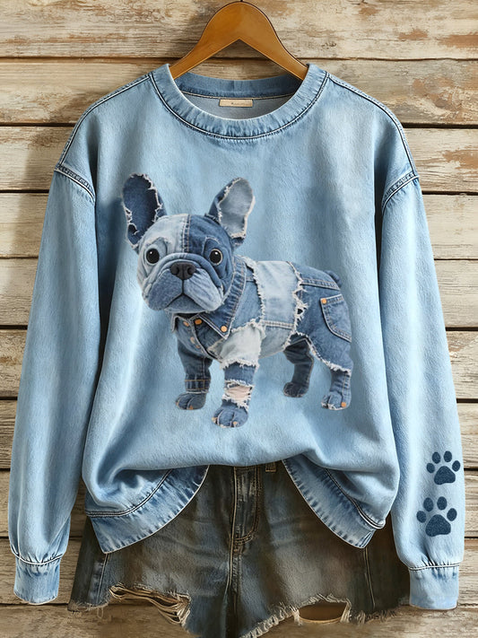 Vida - Patchwork Hoodie van Franse Bulldog voor Dames