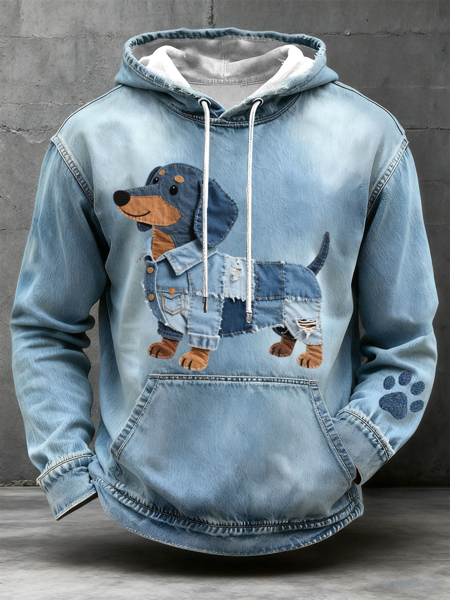 Bruno - Heren Hoodie Patchwork Kunst Motief Jamnik